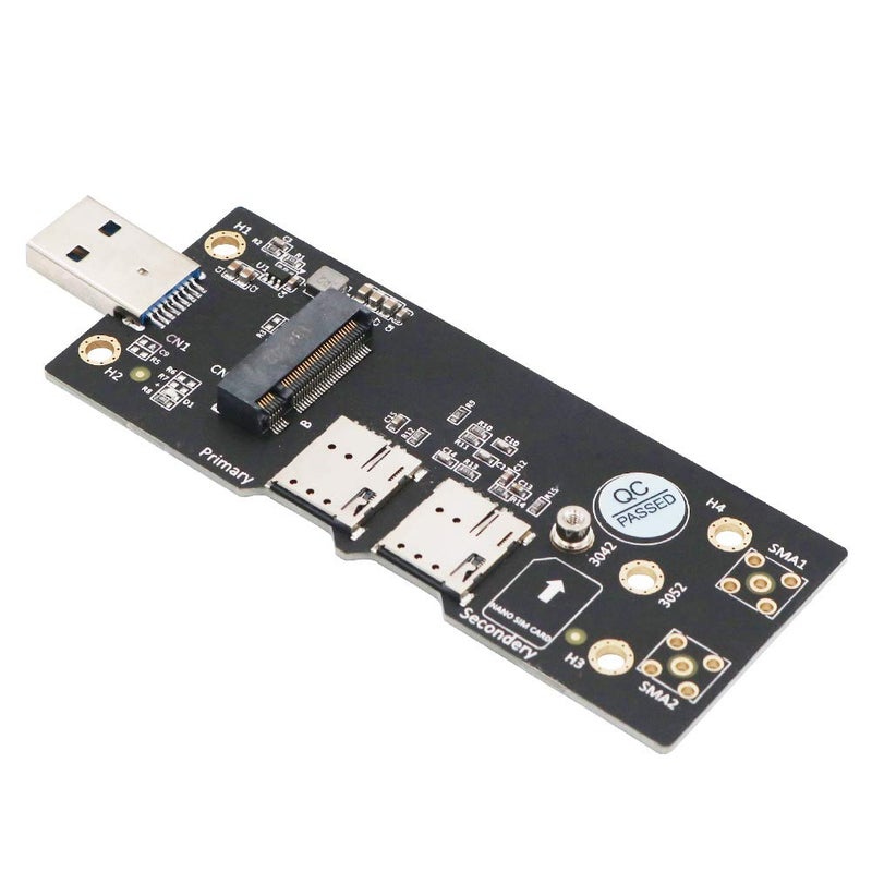SUPERPLUS NGFF(M.2) to USB 3.0 Adapter with Dual Nano SIM Card Slot for 3G/4G/5G Module - Image 1
